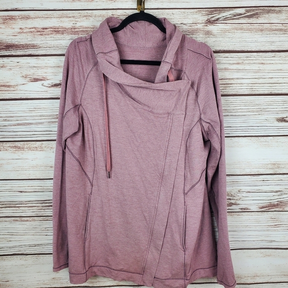 Lululemon Womens Size 12 Heathered Misty Merlot Coast Easy Wrap Jacket       #46 - Picture 3 of 16
